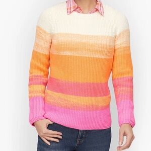 Talbots SHAKER STITCH BATEAU NECK SWEATER - SPRING OMBRÉ
